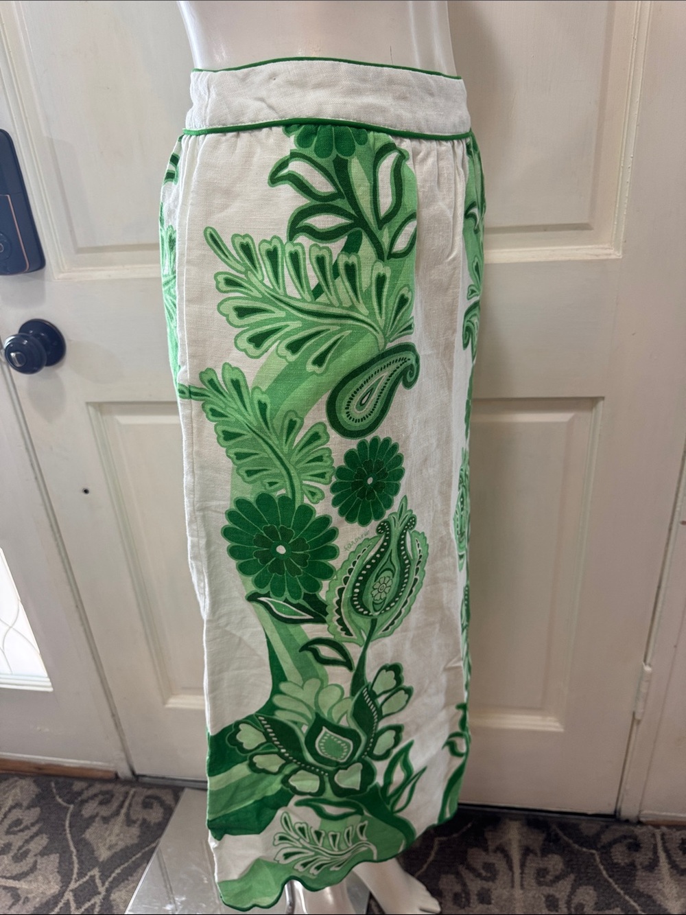 Farm Rio Color  Festival Linen Midi Skirt Size XSMALL - Picture 10 of 14